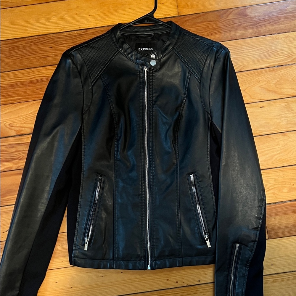 Express Black Leather Moto Jacket
